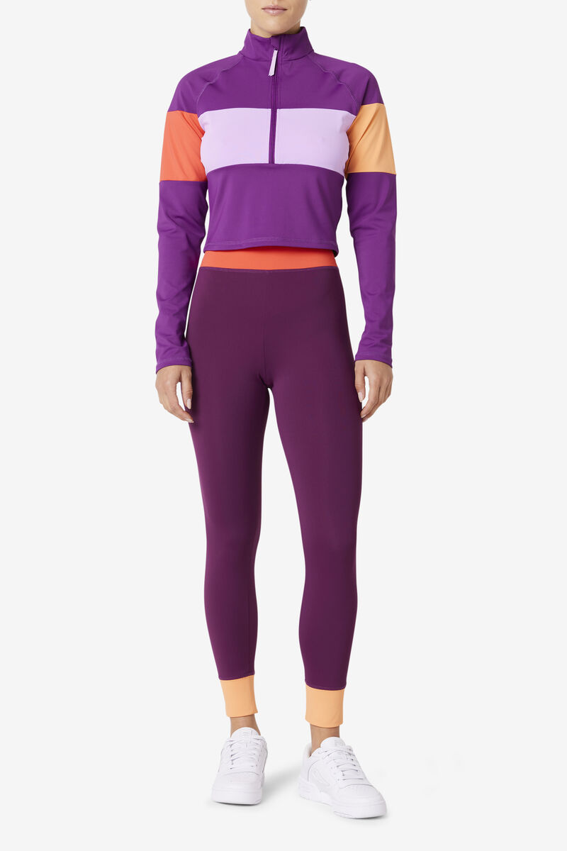 Women's Fila Jaida Based Layer Half Zip Outerwear Purple | fwwLXJhFelk