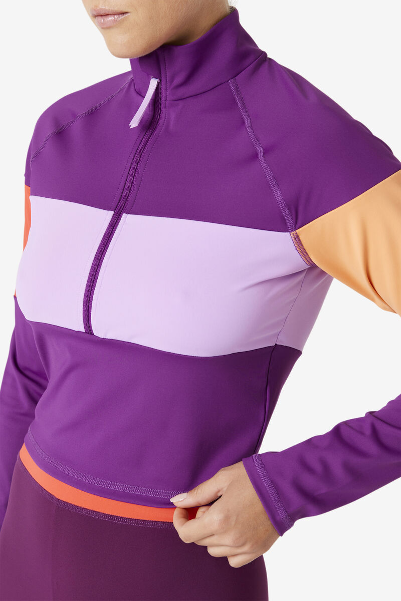 Women's Fila Jaida Based Layer Half Zip Outerwear Purple | fwwLXJhFelk