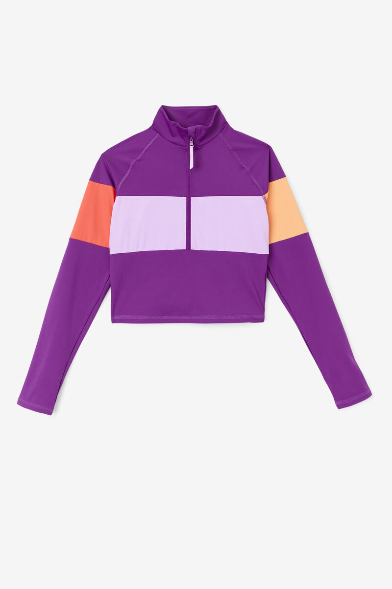 Women\'s Fila Jaida Based Layer Half Zip Outerwear Purple | fwwLXJhFelk