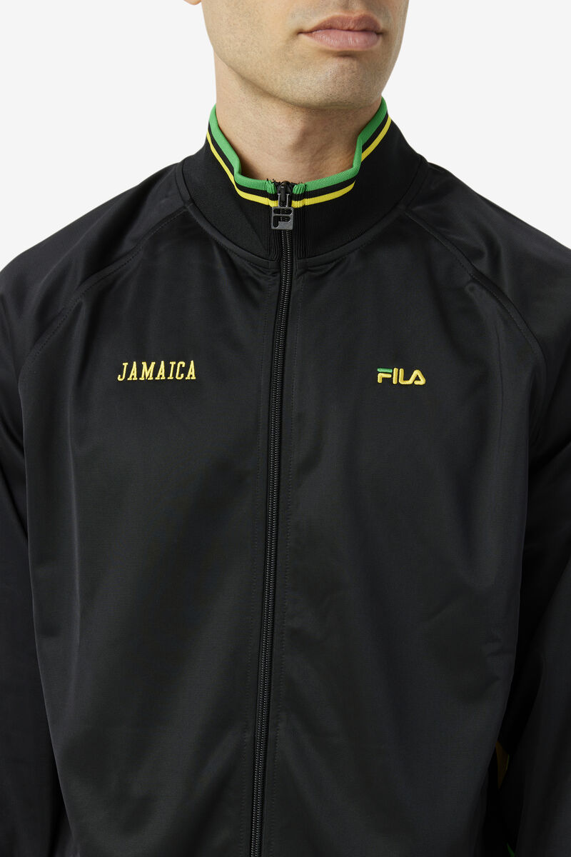 Women's Fila Jamaica Track Jacket Tracksuits Black / Yellow / Green | HJ8yNCpynqb