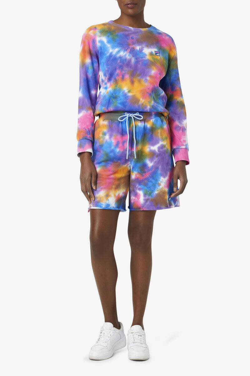 Women's Fila Jamie Tie Dye Crewneck Sweater Sweatshirts Multicolor | NuTwv7Ehoso