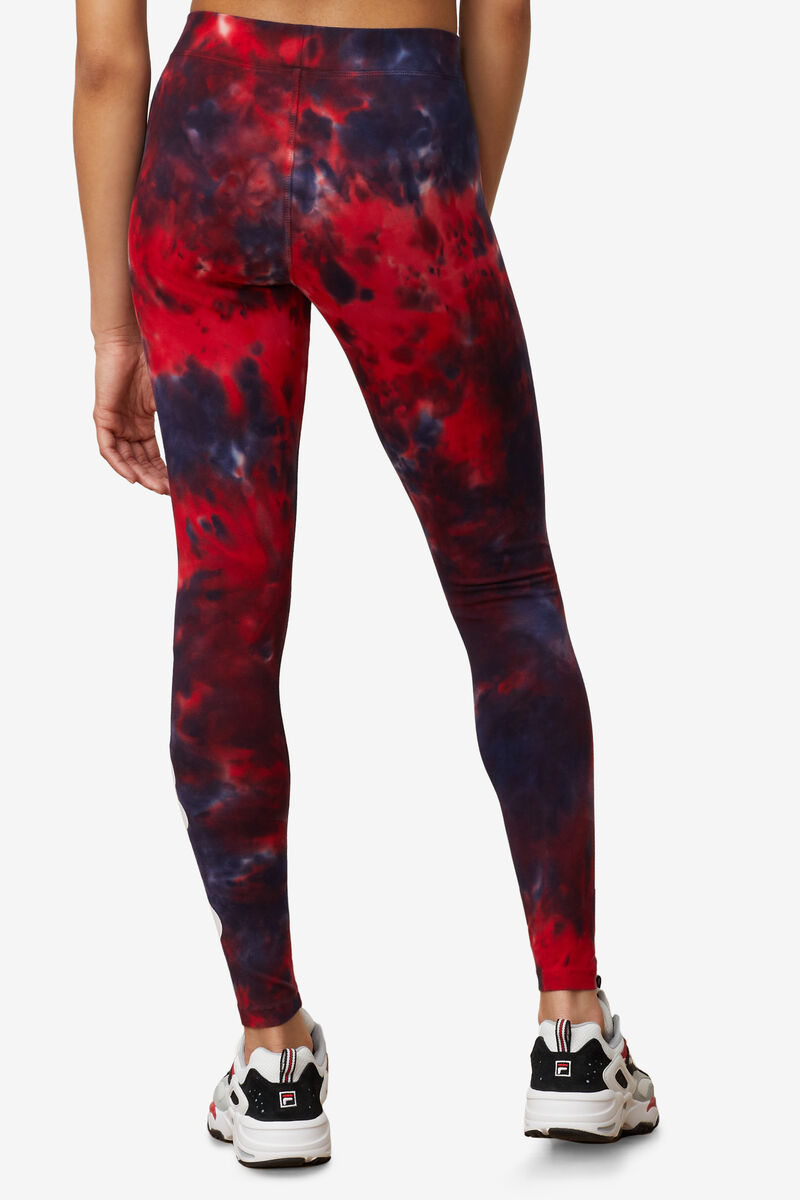 Women's Fila Laila Tie Dye Legging Leggings Navy / Red | Ek3yXcqtj2G