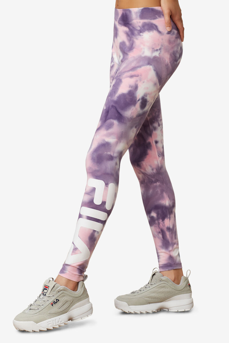 Women's Fila Laila Tie Dye Legging Leggings Purple / Pink | VSEaUDTxjGJ