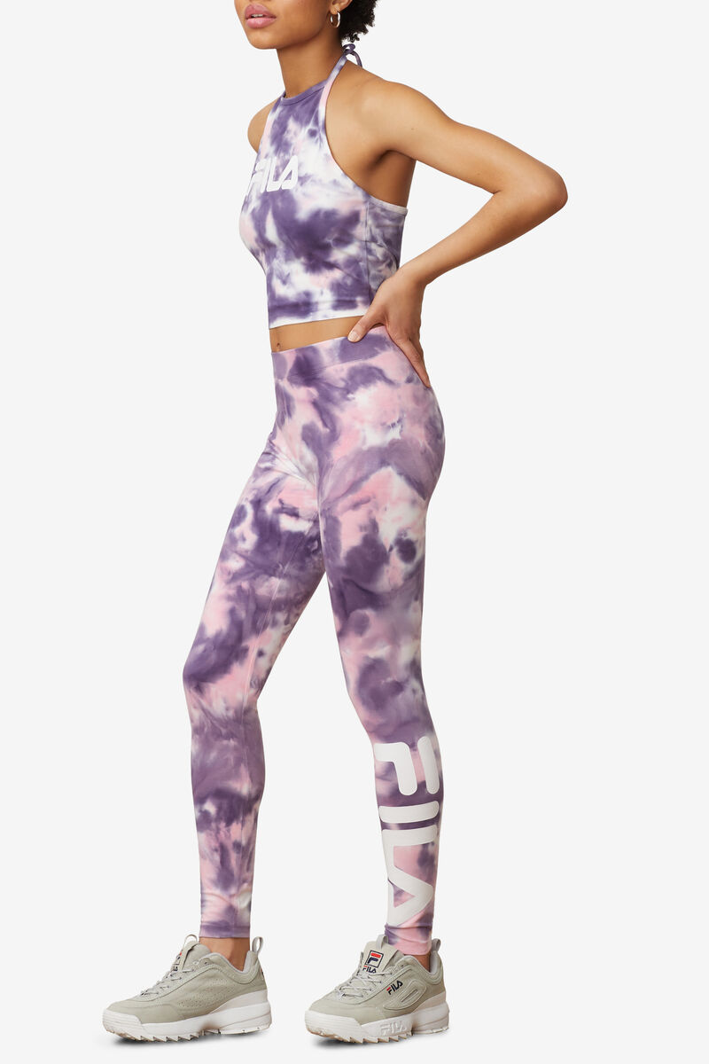 Women's Fila Laila Tie Dye Legging Leggings Purple / Pink | VSEaUDTxjGJ