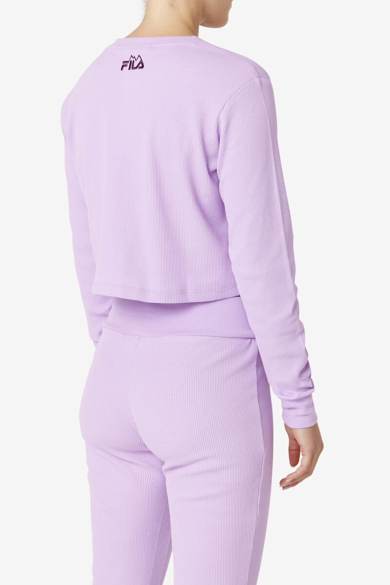 Women's Fila Liza Thermal Henley Tracksuits Lavender | EWuDHAZnrg2