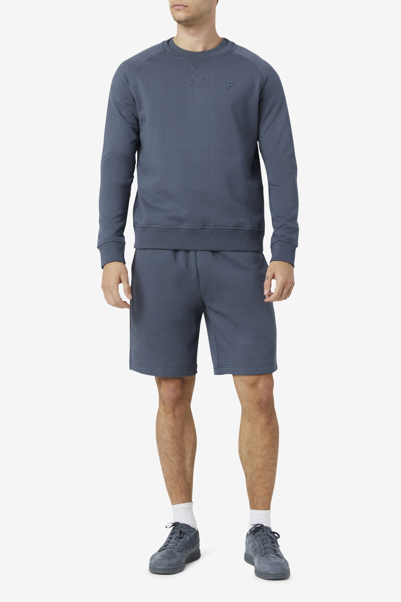 Women's Fila Logan Crewneck Sweatshirts Dark Blue | kzvbRJT9G3b