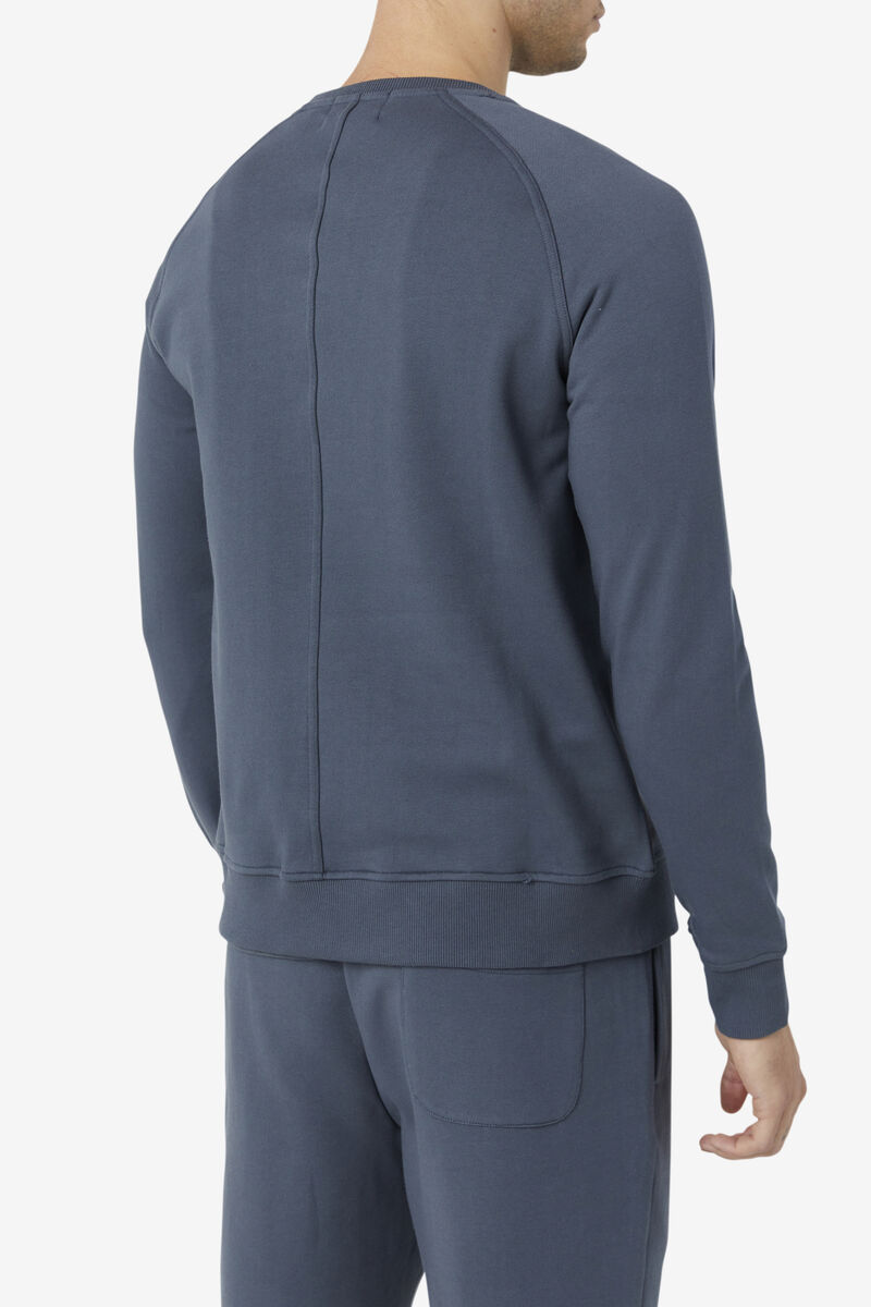 Women's Fila Logan Crewneck Sweatshirts Dark Blue | kzvbRJT9G3b