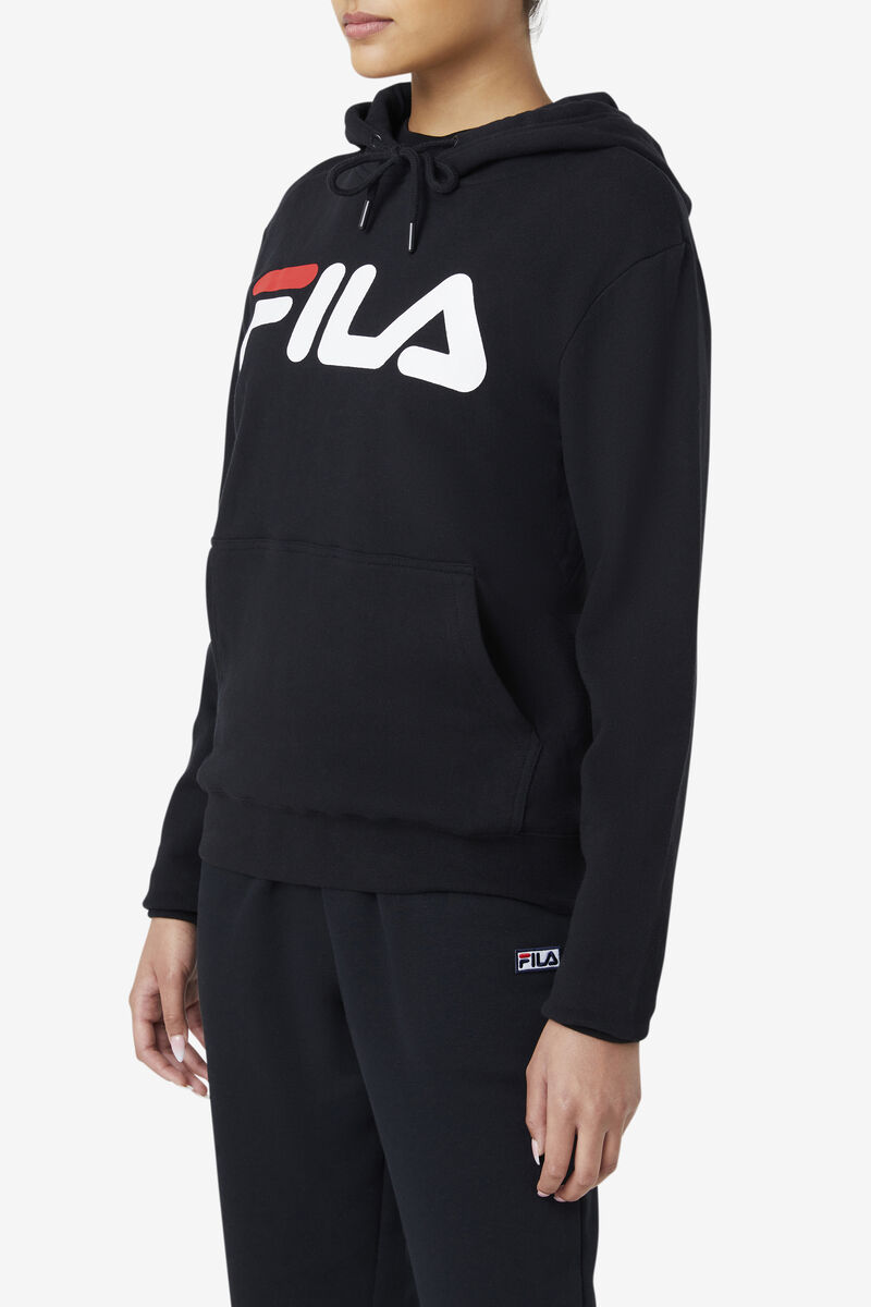 Women's Fila Lucy Hoodie Hoodies Black / White | ehj1ZvnoOFh