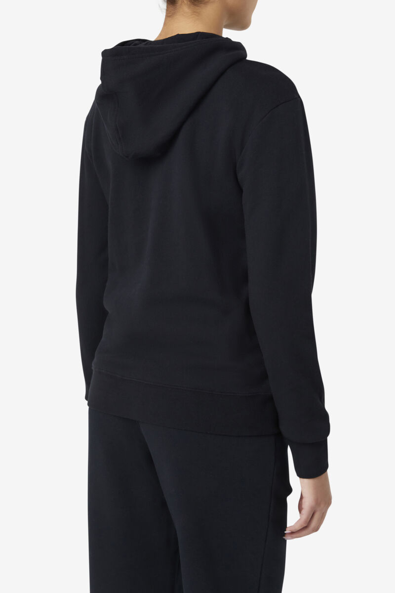 Women's Fila Lucy Hoodie Hoodies Black / White | ehj1ZvnoOFh