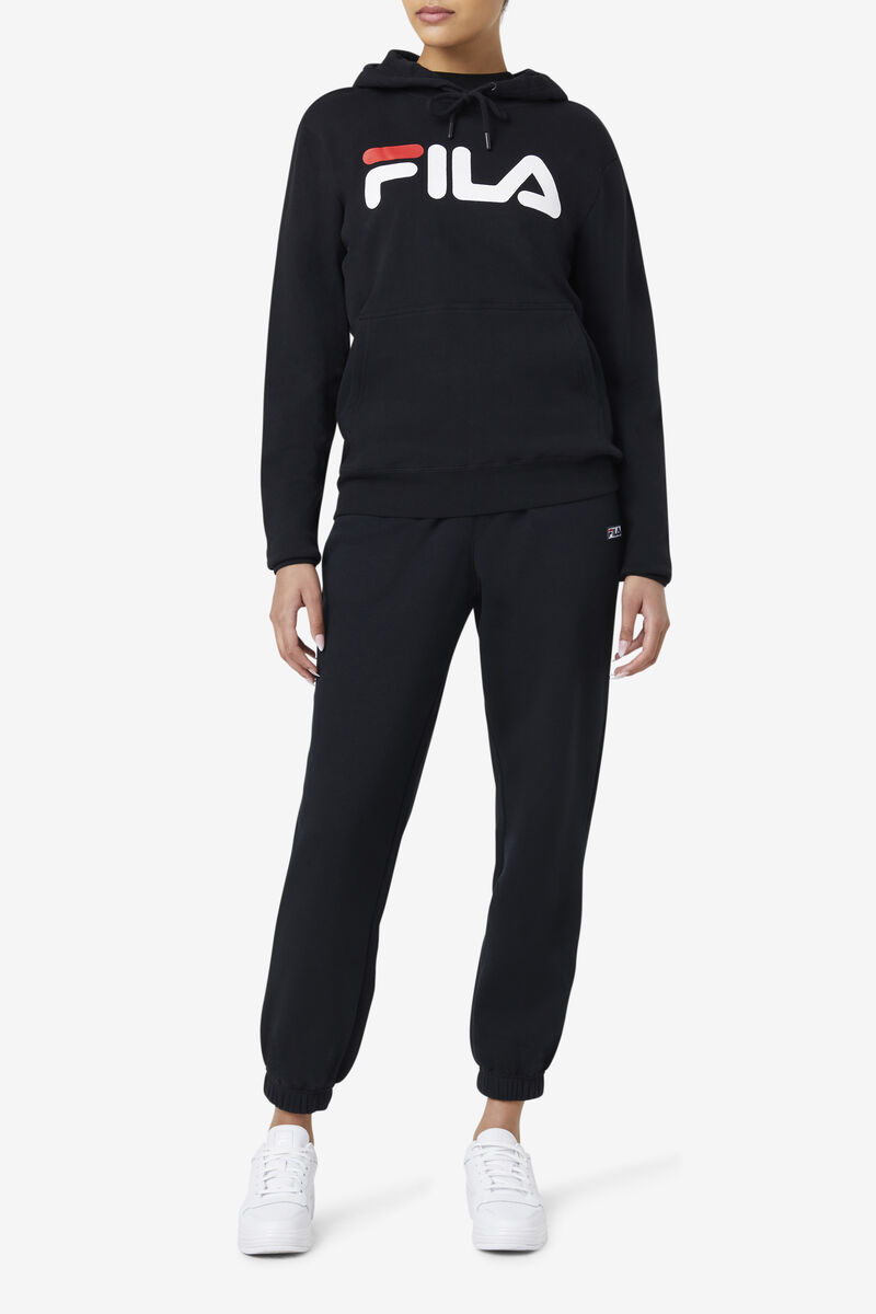 Women's Fila Lucy Hoodie Hoodies Black / White | ehj1ZvnoOFh
