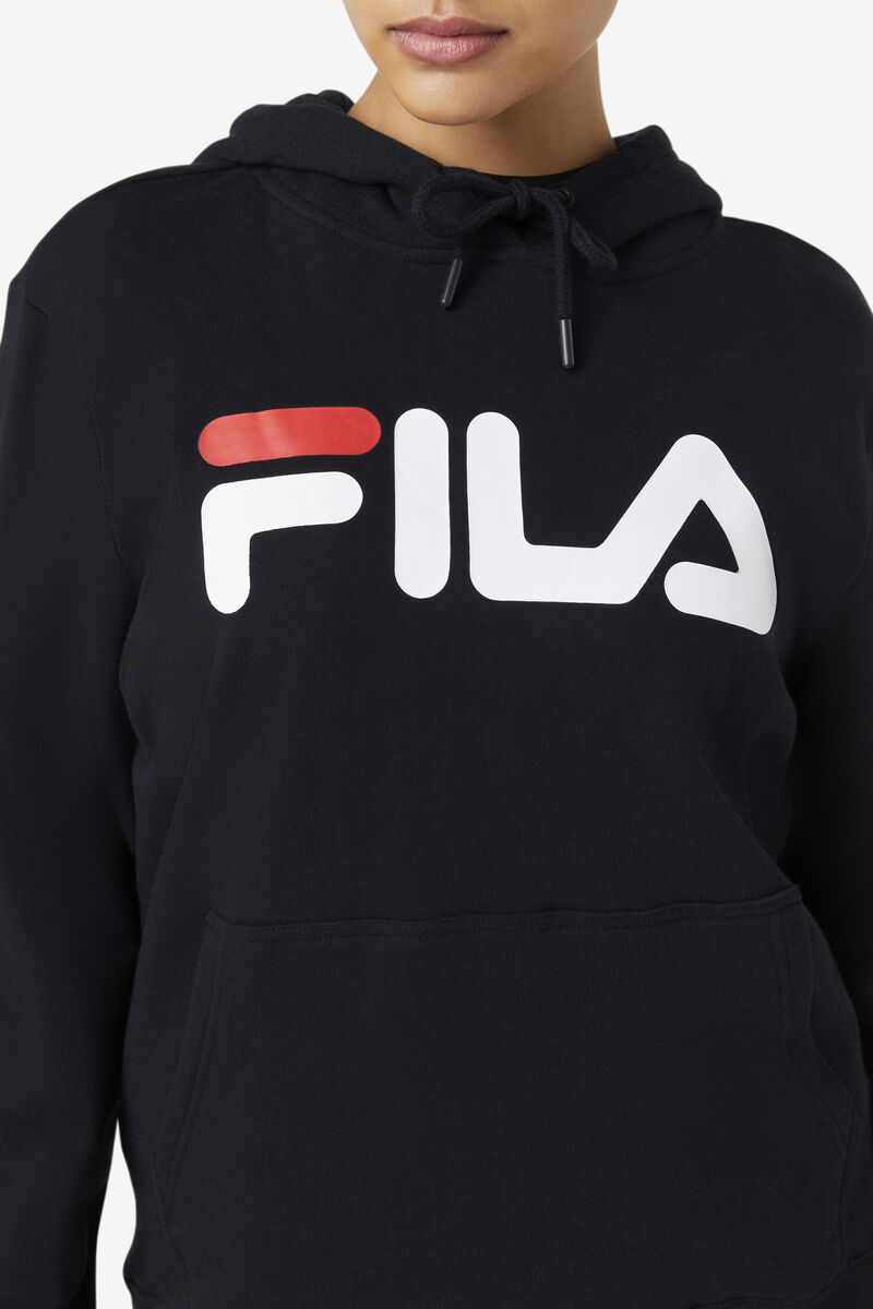 Women's Fila Lucy Hoodie Hoodies Black / White | ehj1ZvnoOFh