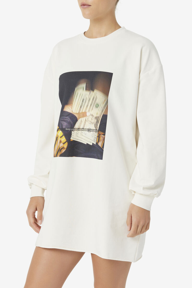 Women's Fila Madelyn Dress Dresses White | fEAZlJ8yLv9