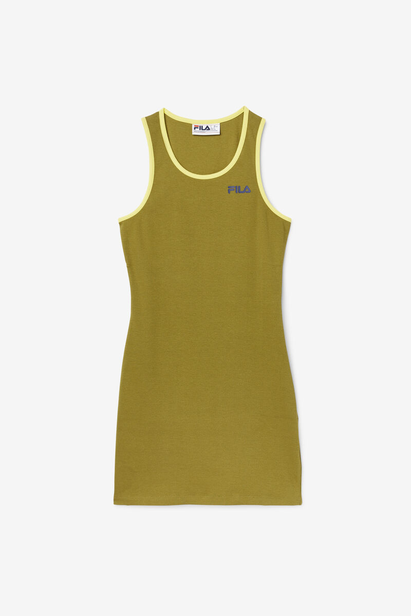 Women\'s Fila Mattea Dress Dresses Olive / Navy | w8rcnPsGAM2