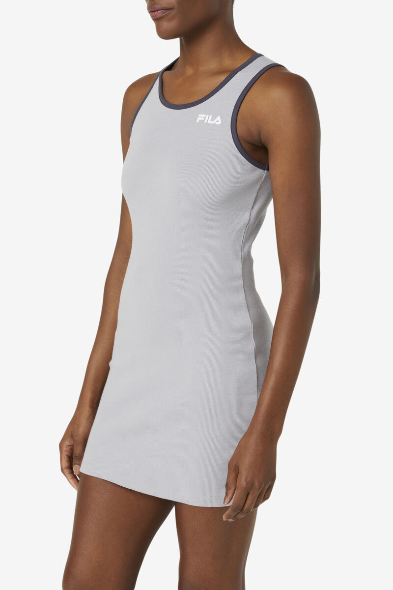 Women's Fila Mattea Dress Dresses Silver / White | arNTKeHni2G
