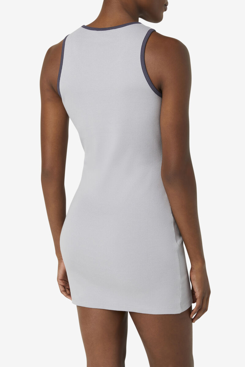 Women's Fila Mattea Dress Dresses Silver / White | arNTKeHni2G