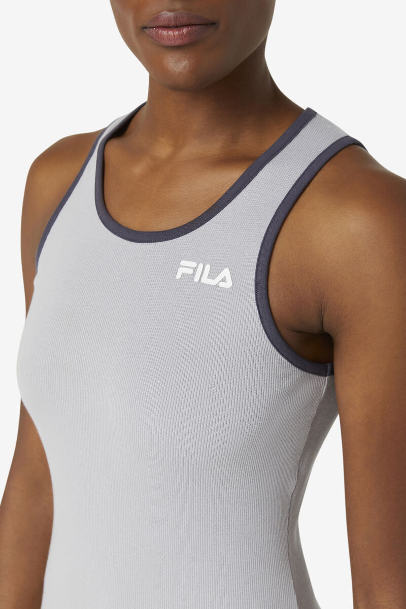 Women's Fila Mattea Dress Dresses Silver / White | arNTKeHni2G