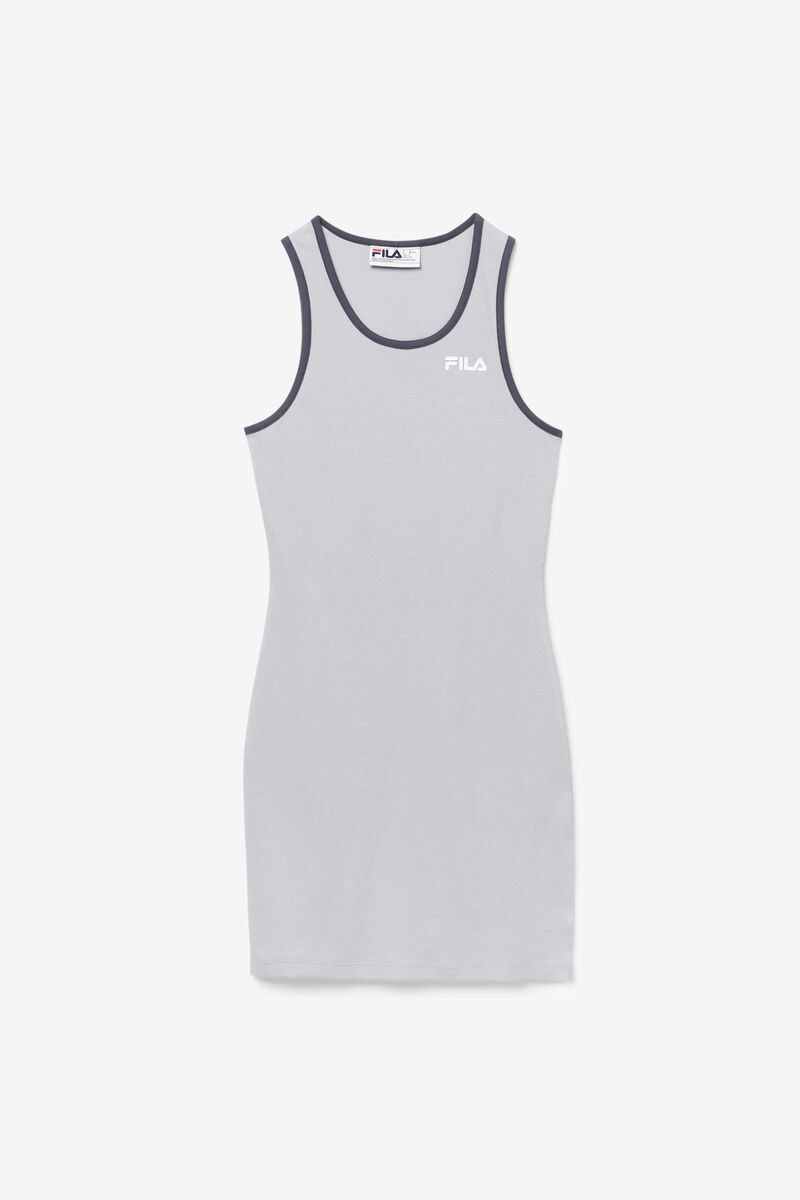 Women\'s Fila Mattea Dress Dresses Silver / White | arNTKeHni2G