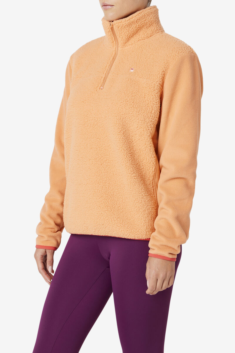 Women's Fila Meadow Quarter Zip Pullover Jackets Orange | 8n6qkwQJYbz
