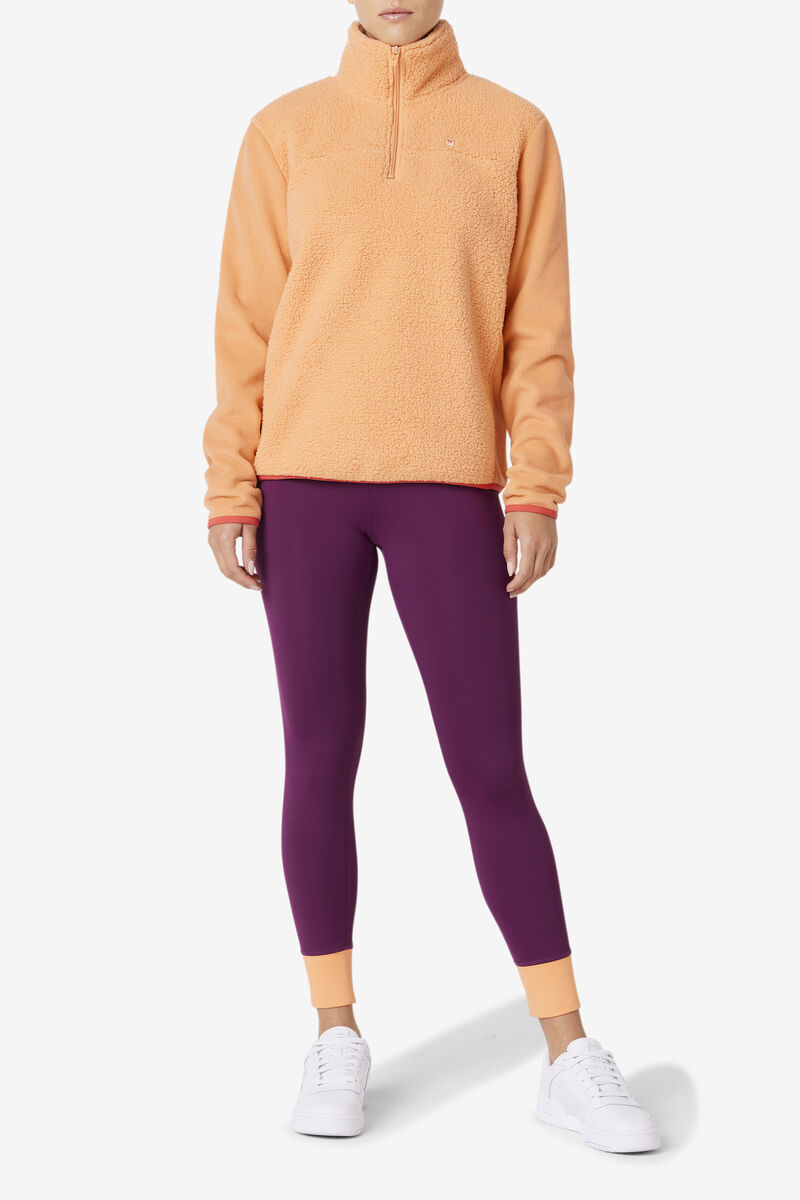 Women's Fila Meadow Quarter Zip Pullover Jackets Orange | 8n6qkwQJYbz