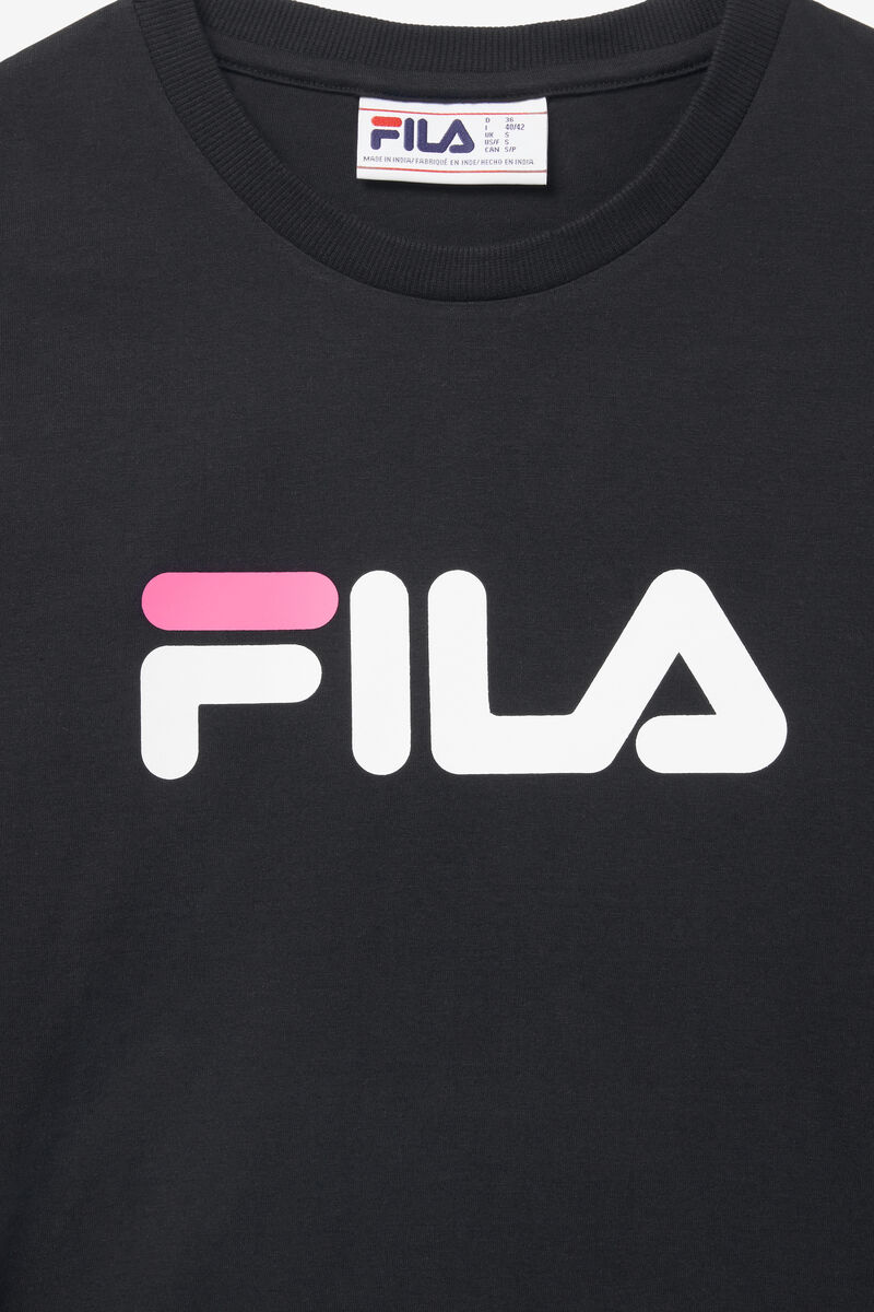 Women's Fila Miss Eagle T Shirts Black / White / Pink | QiGV1ASAa6G