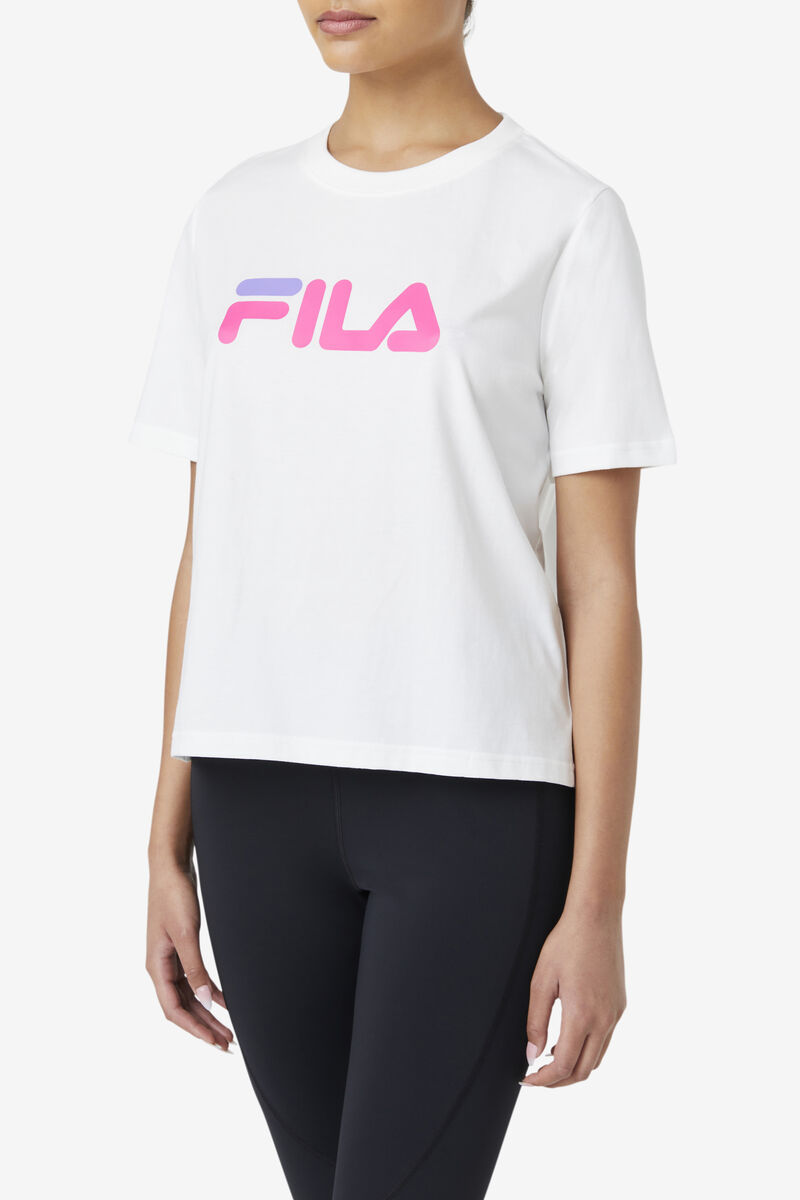 Women's Fila Miss Eagle T Shirts White / Pink / Purple | LoaHrzmcY3C