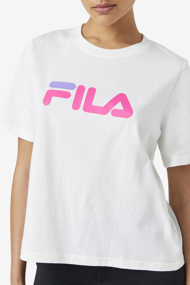 Women's Fila Miss Eagle T Shirts White / Pink / Purple | LoaHrzmcY3C