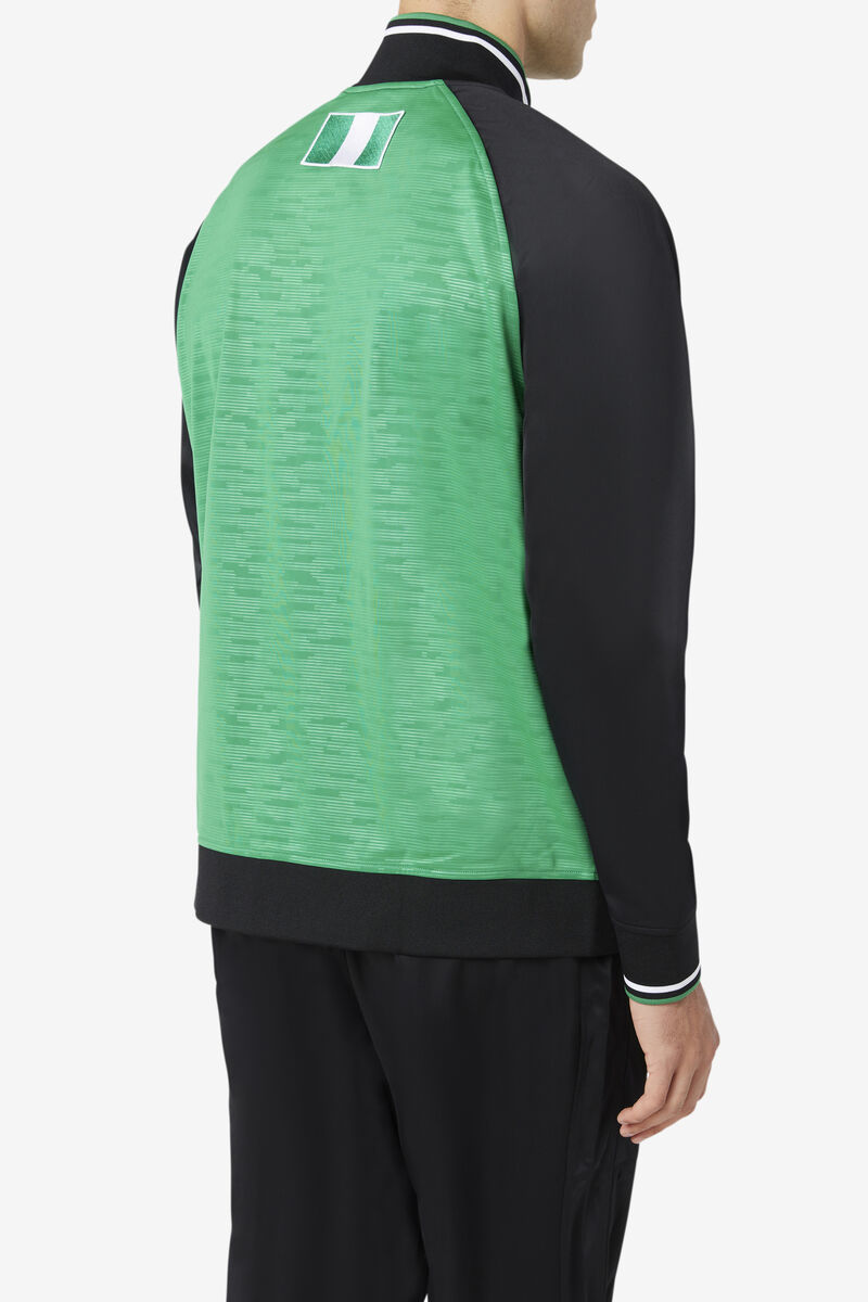 Women's Fila Nigeria Track Jacket Tracksuits Black / White | VYsBsJKDUFg