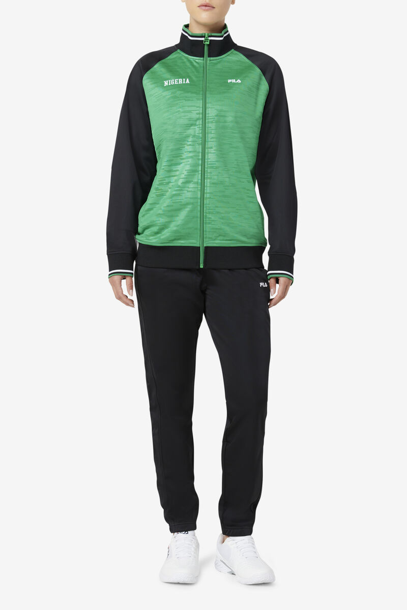 Women's Fila Nigeria Track Pant Tracksuits Black / White | xAxdBqYsp6B