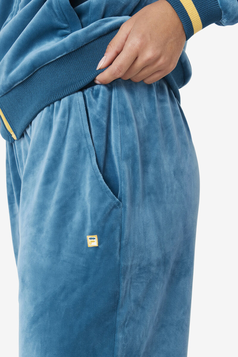 Women's Fila Omorose Velour Jogger Tracksuits Blue Coral | feCPMfpjVUl