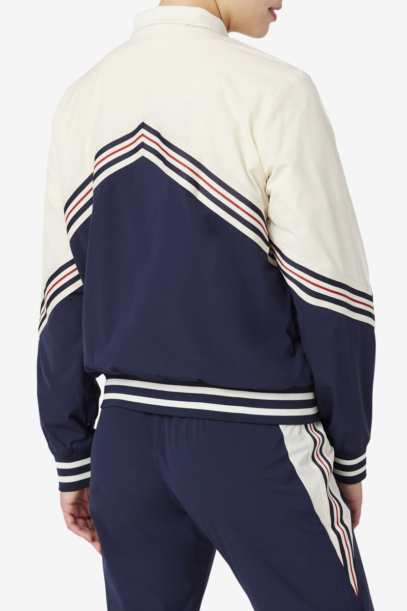 Women's Fila Ornelia Track Jacket Tracksuits Navy / White | U2UYNICcYIN