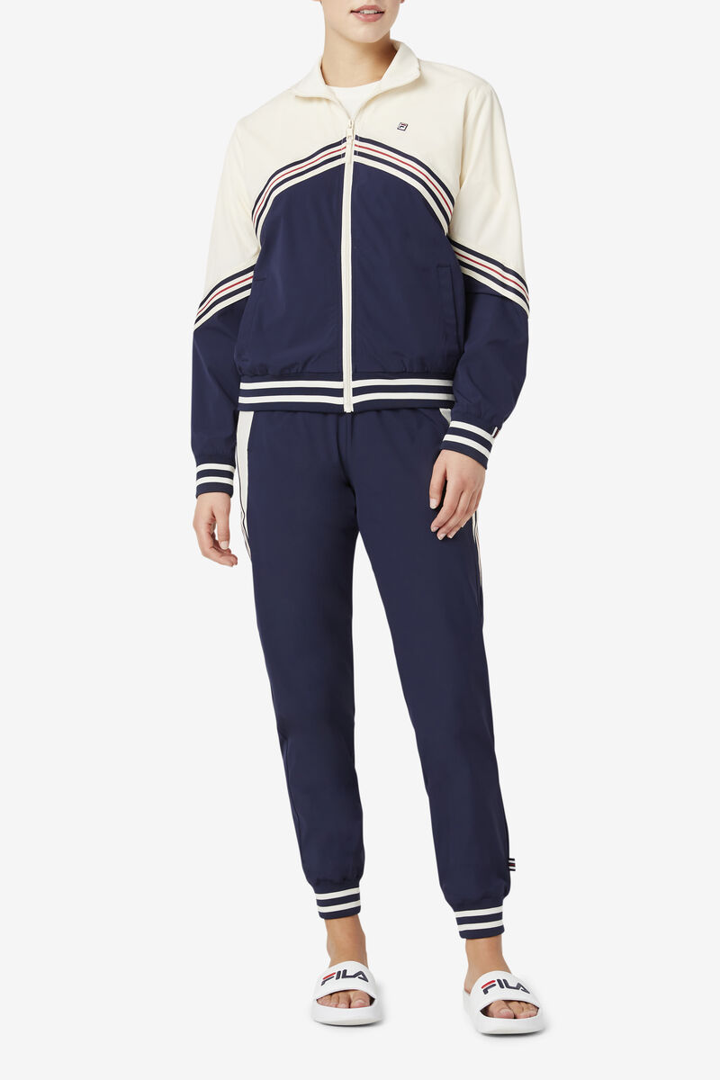 Women's Fila Ornelia Track Jacket Tracksuits Navy / White | U2UYNICcYIN