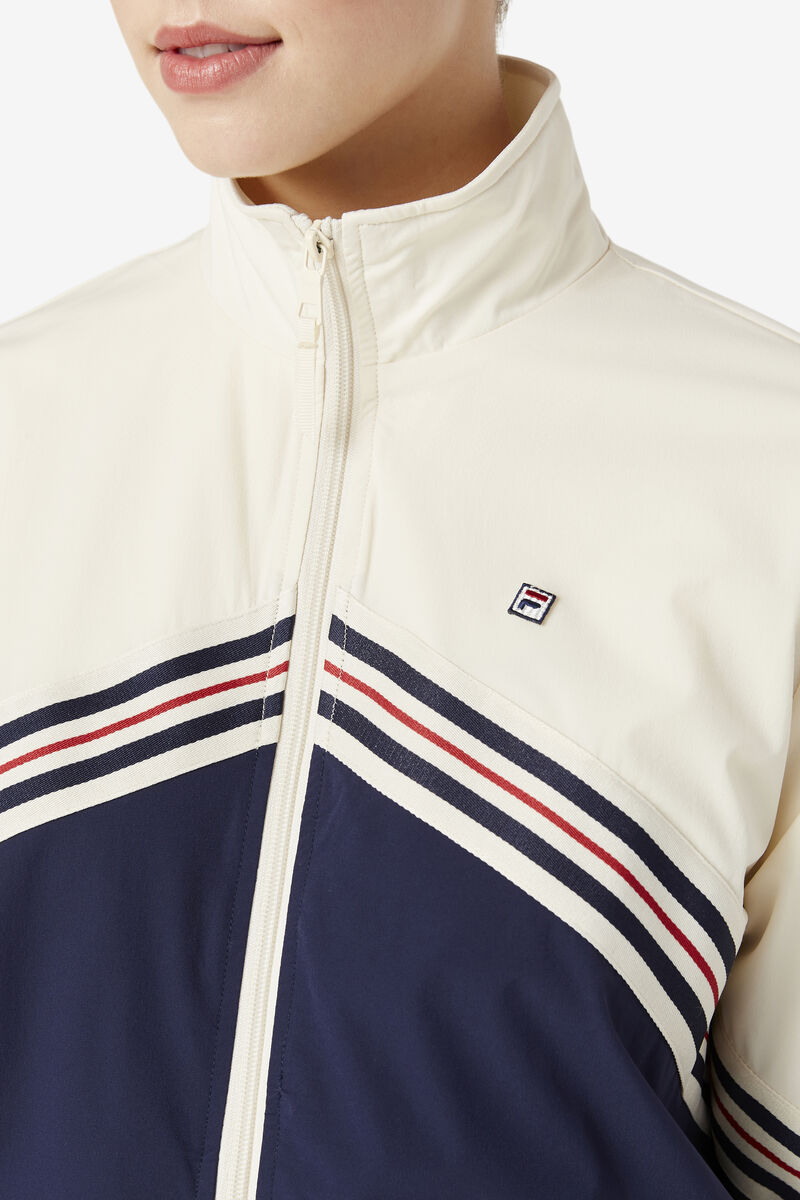 Women's Fila Ornelia Track Jacket Tracksuits Navy / White | U2UYNICcYIN