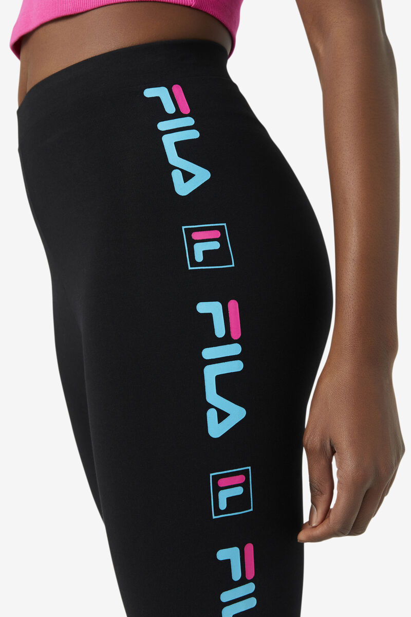 Women's Fila Parma Legging Leggings Black / Blue / Pink | VR9eQW3RPzS