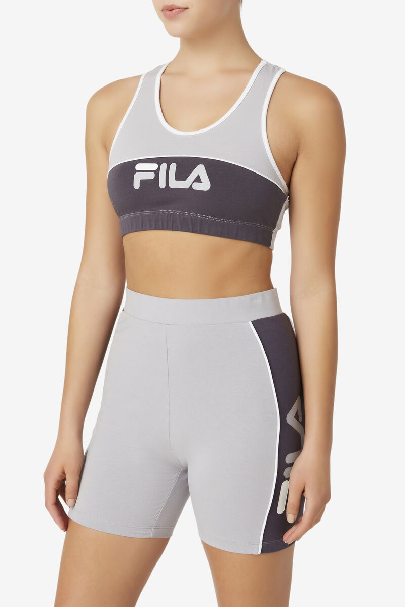 Women's Fila Poesia Bra Top Leggings Silver / White | ETb4FZHLg1U