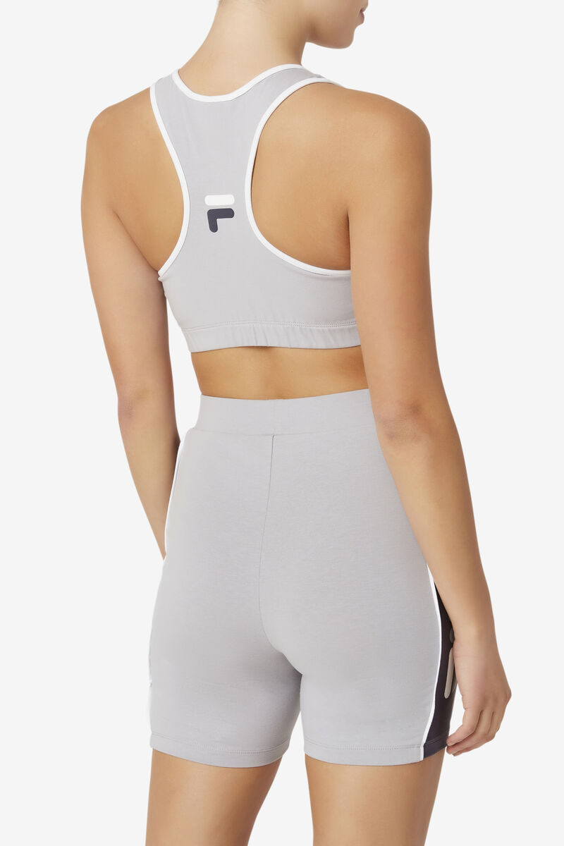 Women's Fila Poesia Bra Top Leggings Silver / White | ETb4FZHLg1U