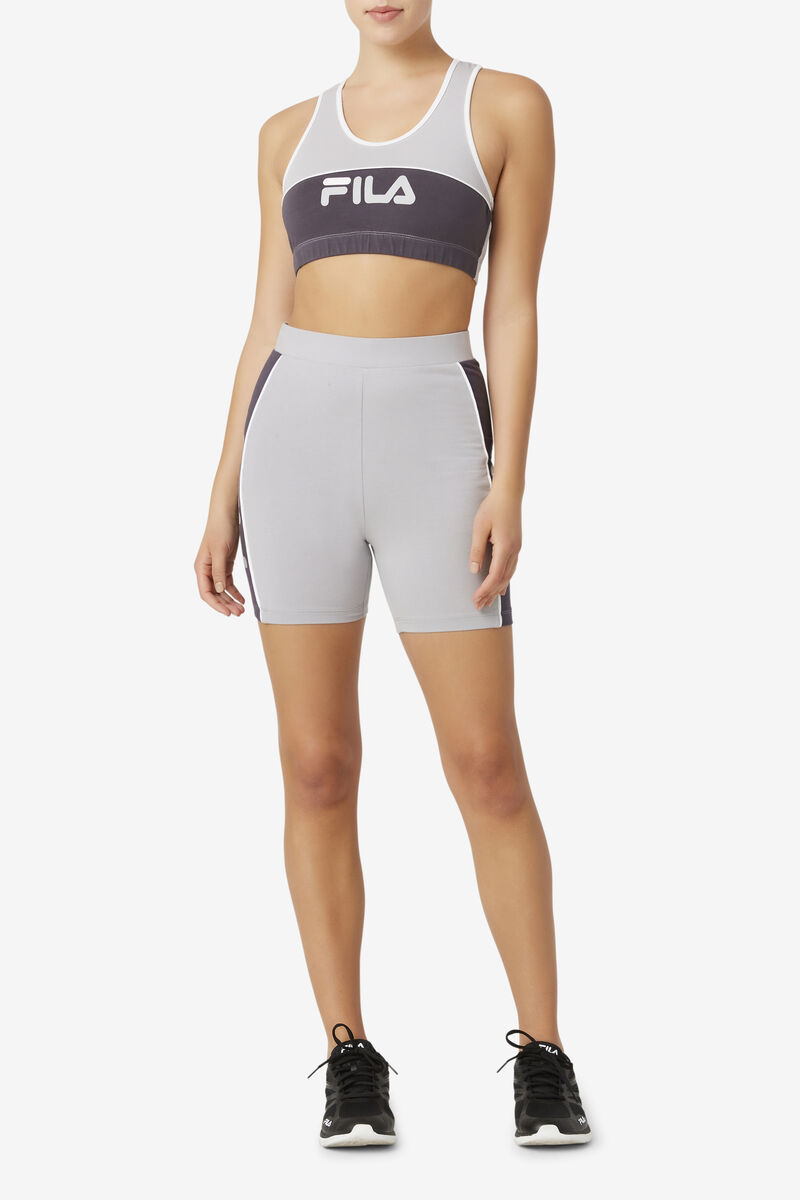 Women's Fila Poesia Bra Top Leggings Silver / White | ETb4FZHLg1U