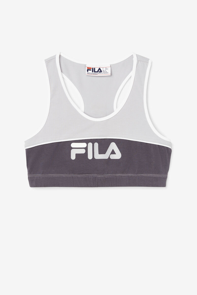 Women\'s Fila Poesia Bra Top Leggings Silver / White | ETb4FZHLg1U