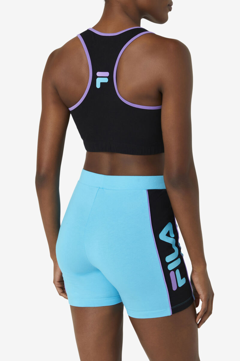 Women's Fila Poesia Bra Top Shorts Black / Blue / Purple | OKN6dbQgJcv