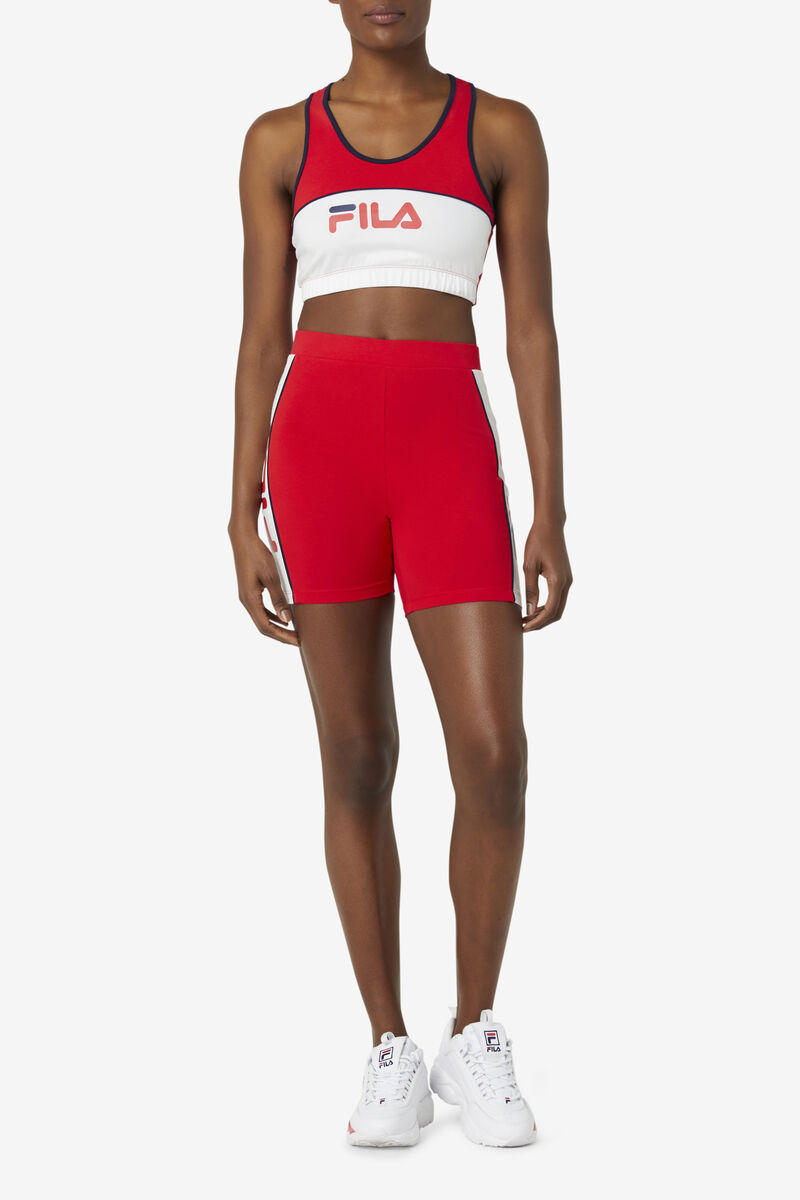 Women's Fila Poesia Bra Top Shorts Red / White / Navy | Qfl4LJaZu4u