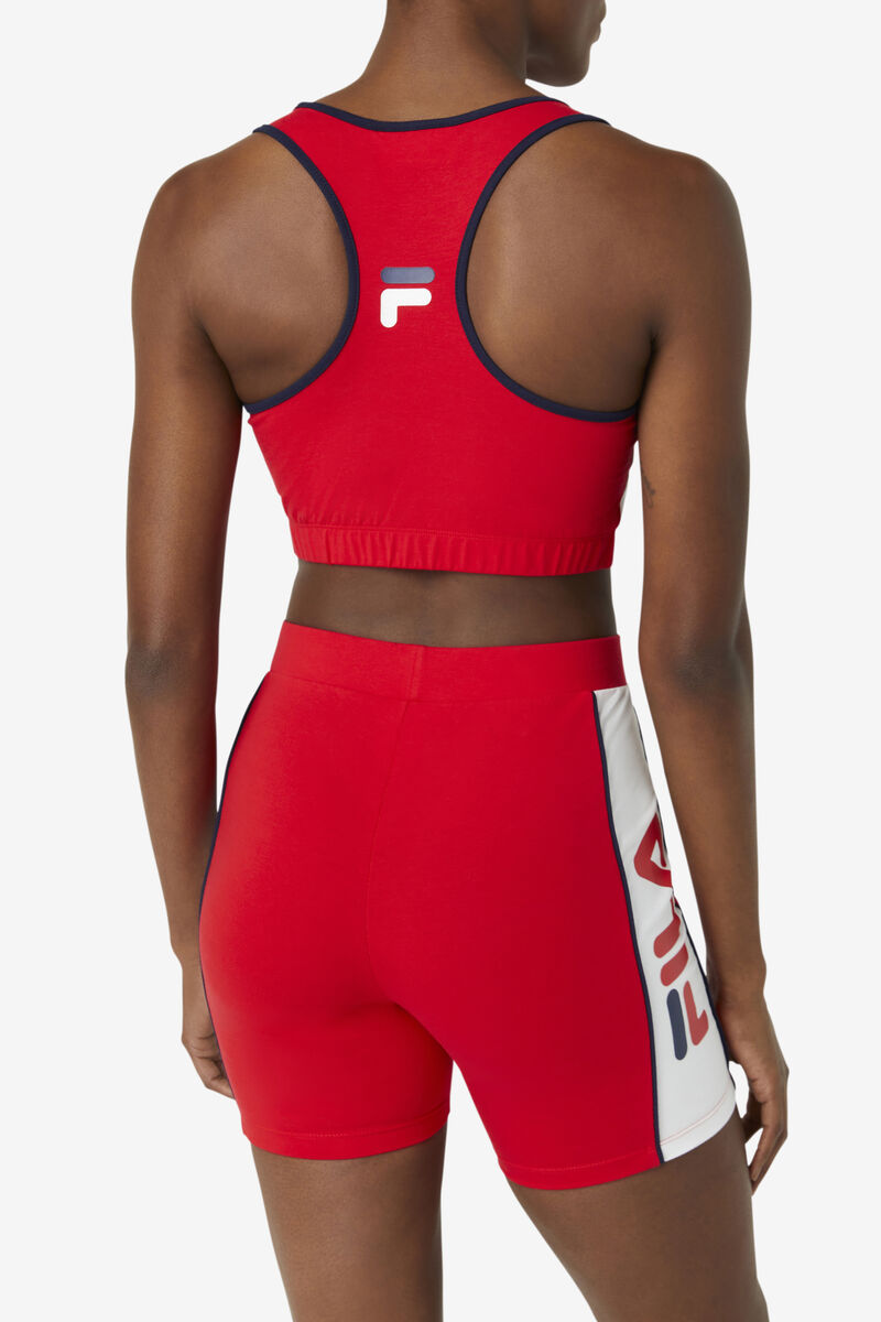 Women's Fila Poesia Bra Top Shorts Red / White / Navy | Qfl4LJaZu4u