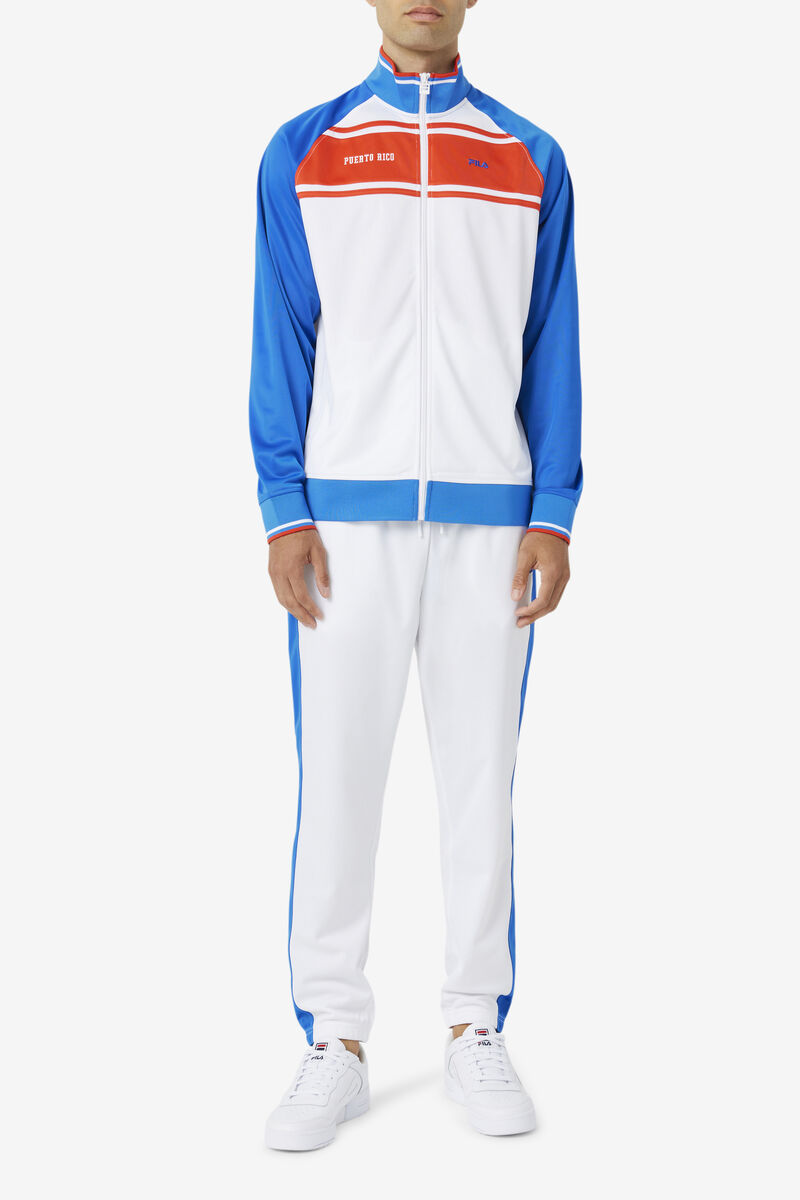 Women's Fila Puerto Rico Pant Tracksuits White / Blue | ZJ7hUriHgrQ