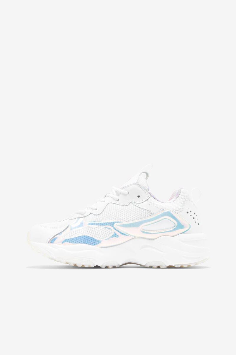 Women's Fila Ray Tracer Iri Sport Shoes White / White | Y7tbfjgTioI