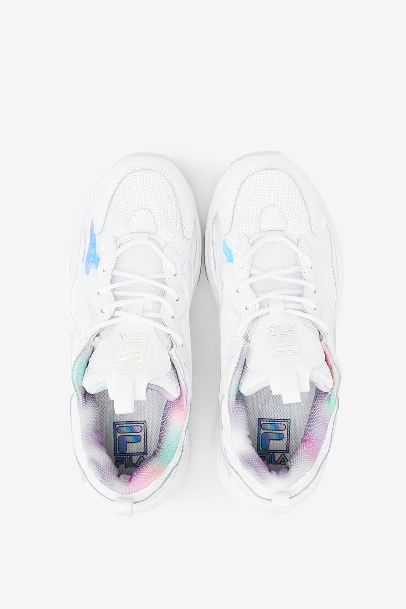 Women's Fila Ray Tracer Iri Sport Shoes White / White | Y7tbfjgTioI