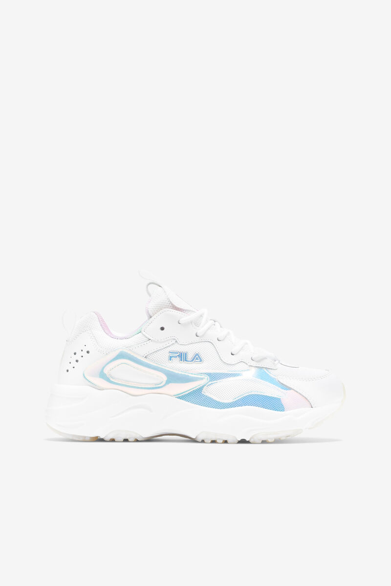 Women\'s Fila Ray Tracer Iri Sport Shoes White / White | Y7tbfjgTioI