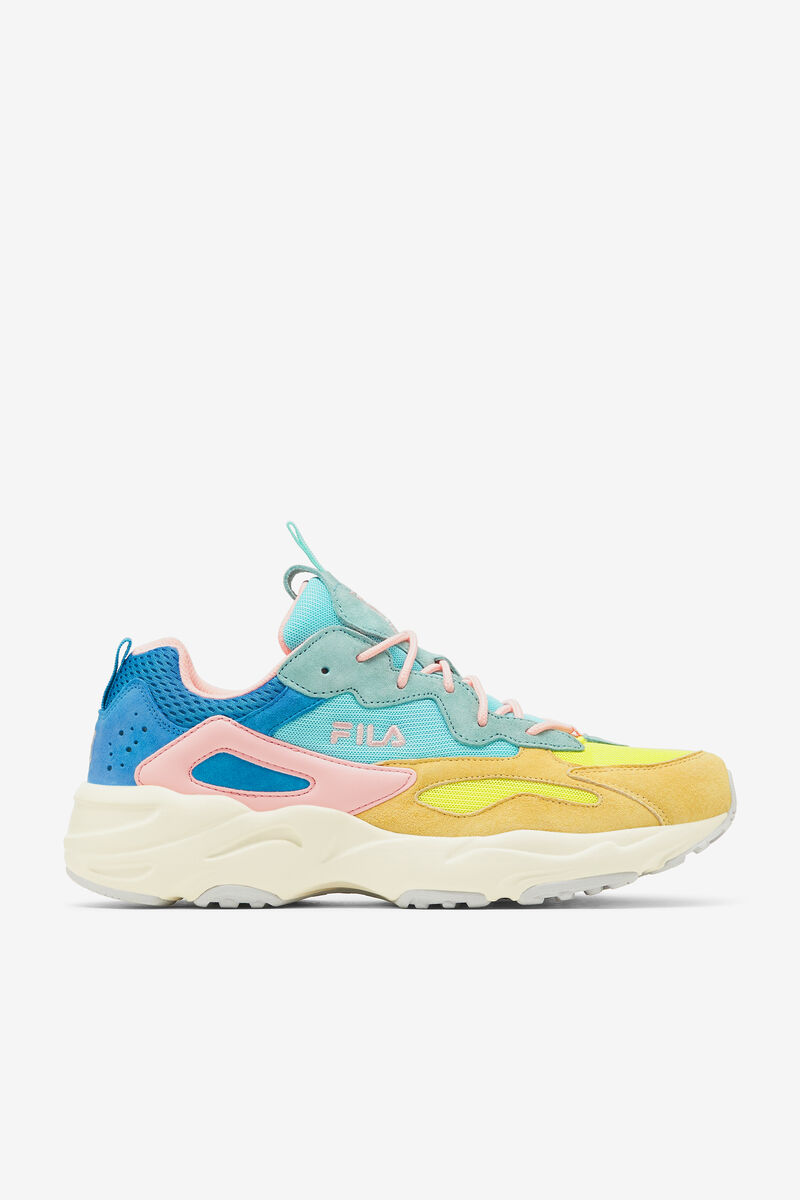 Women's Fila Ray Tracer Lab Premium Sport Shoes Yellow / Light Turquoise / Blue | i6DIb47D9Zw