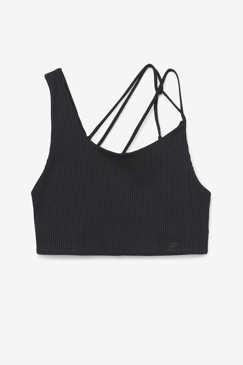 Women\'s Fila Ribbed Essentials | na Bra Top T Shirts Black | BJpW7Km4qPv