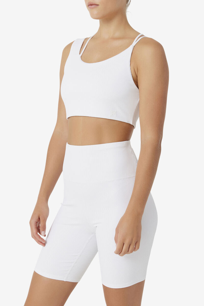 Women's Fila Ribbed Essentials | na Bra Top T Shirts White | mNgtNUKfVvn