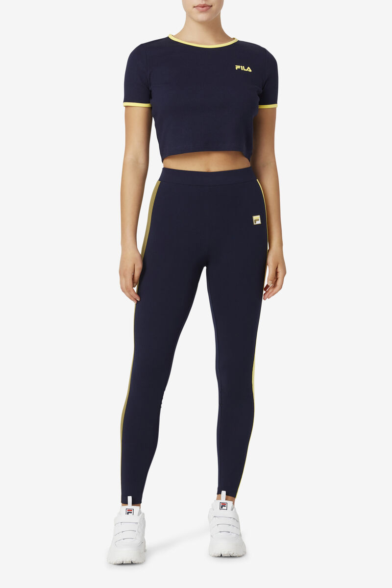 Women's Fila Riviera Legging Leggings Navy / Olive | rVioHYvRy8L