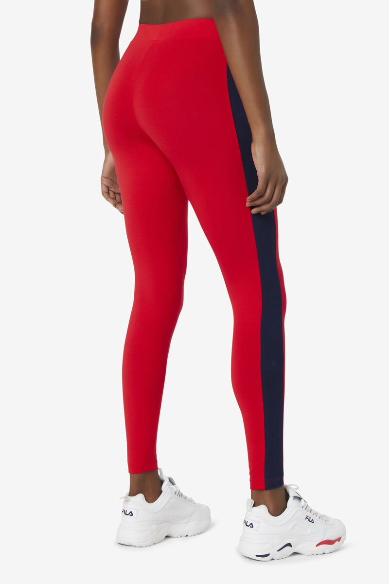 Women's Fila Riviera Legging Leggings Red / Navy / White | 6SdDckbnUat