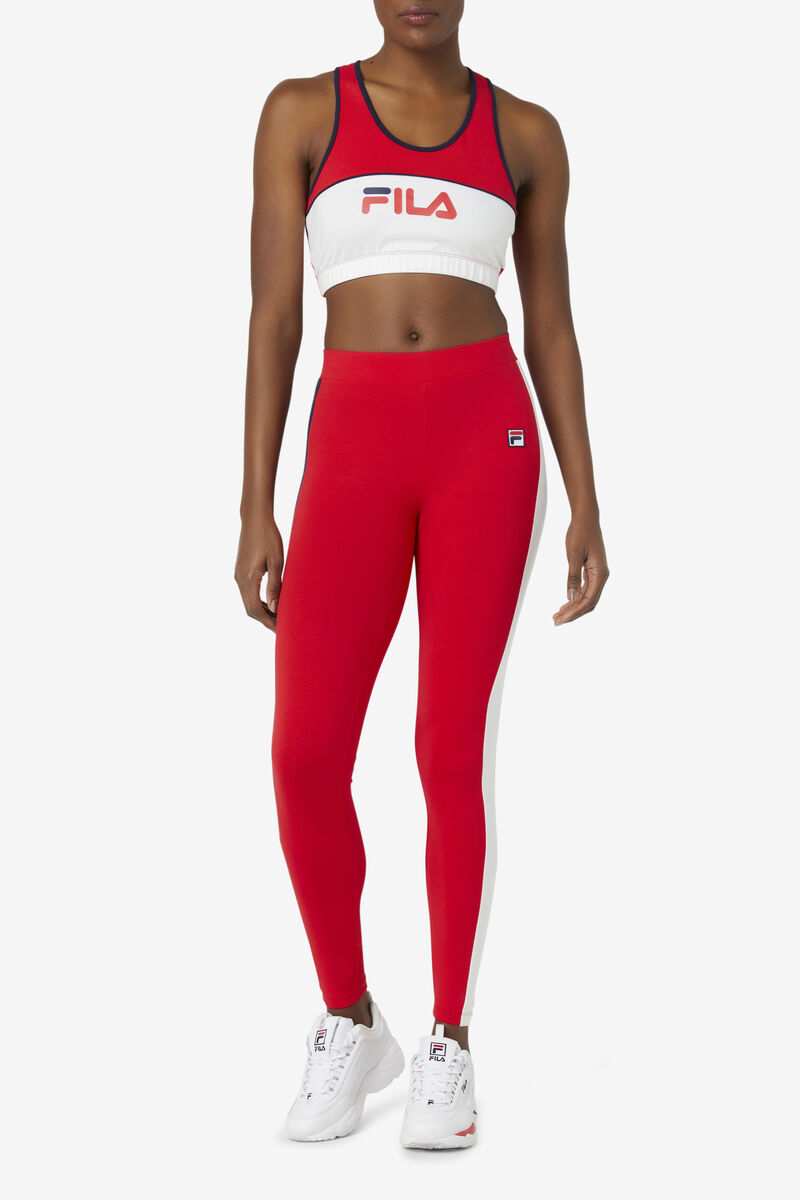 Women's Fila Riviera Legging Leggings Red / Navy / White | 6SdDckbnUat